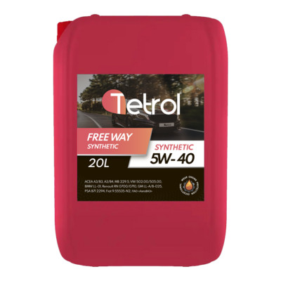 659248 Масло моторное синт. Tetrol FREE WAY 5W-40 (e20L) без фона